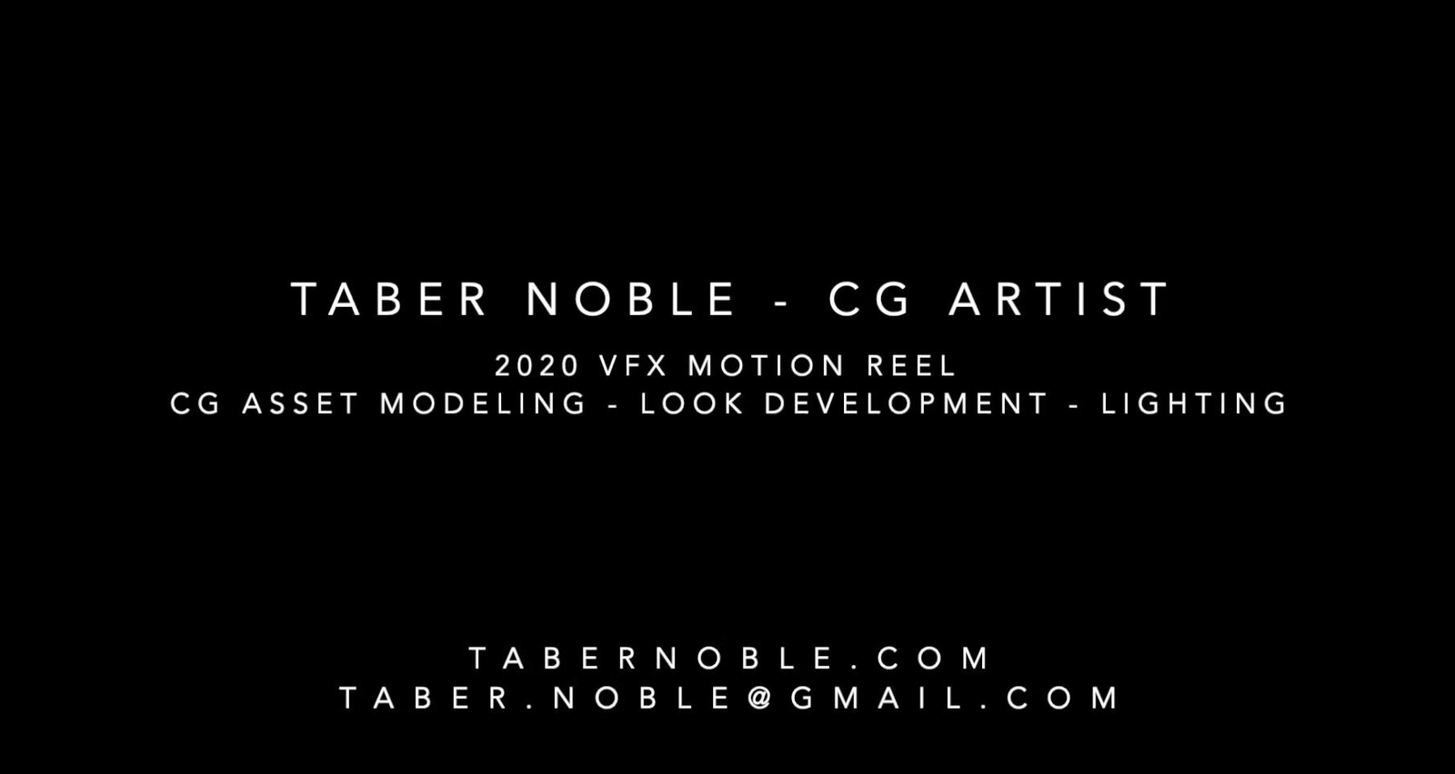 Taber Noble Visual Effects Reel - 2020