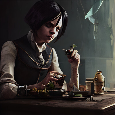 Elizabeth from Bioshock Infinite, wallpaper, Stable Diffusion