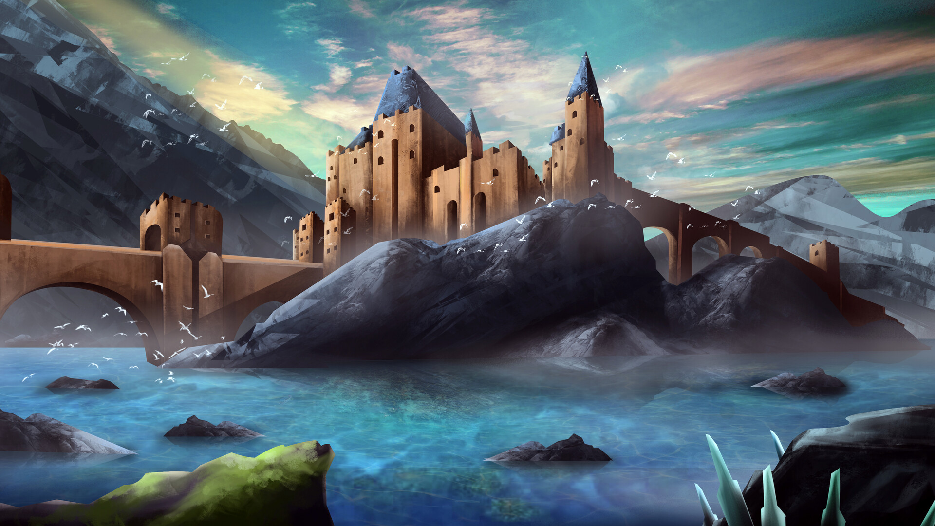 artstation-rocky-castle