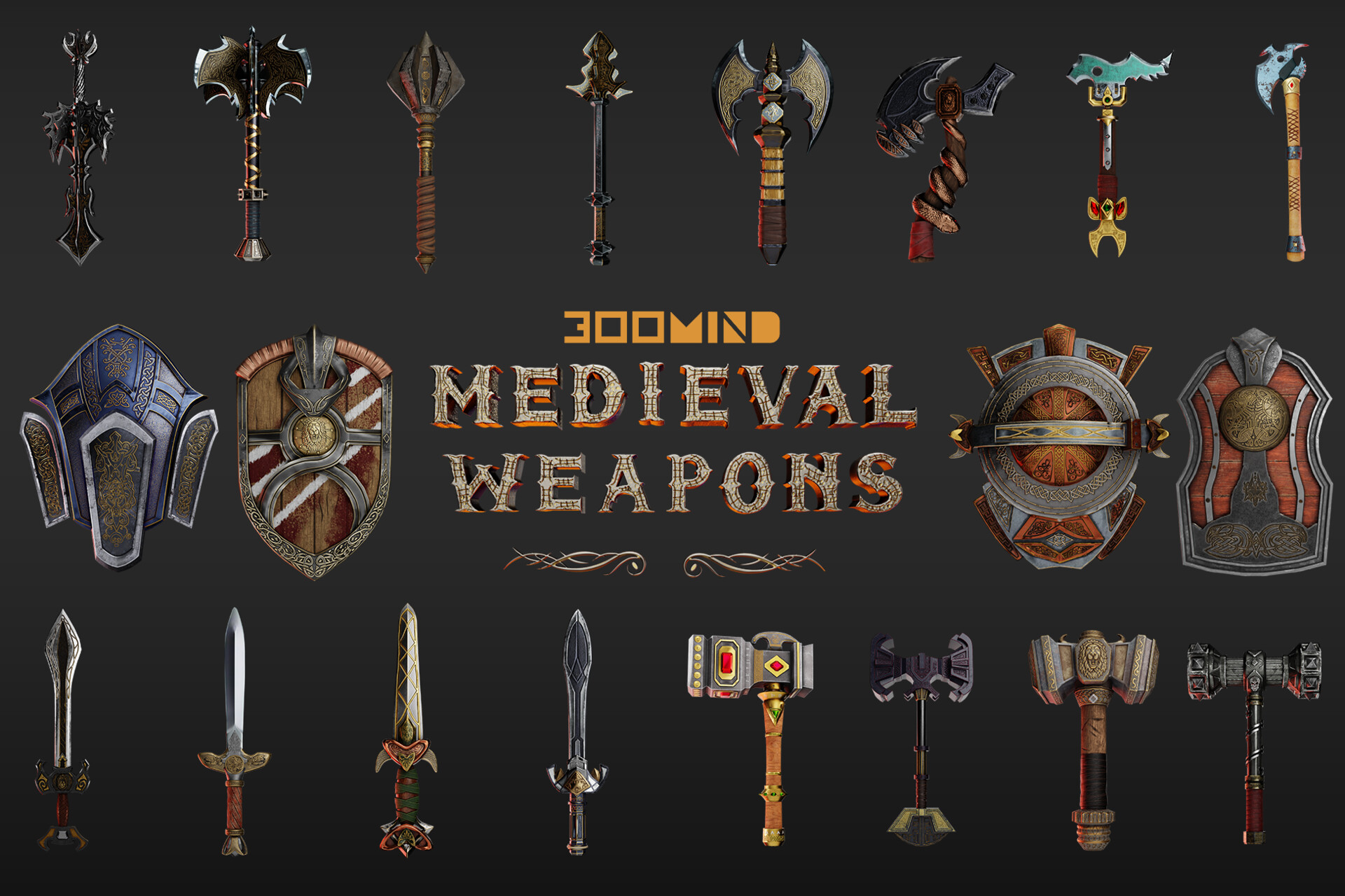 ArtStation - Medieval Stylized Weapons