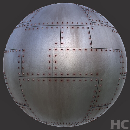 ArtStation - Metal Plating with Rivets Material