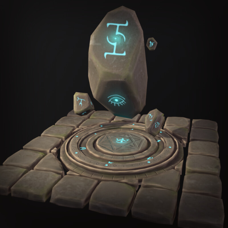 ArtStation - Stylized environment - levitating rocks