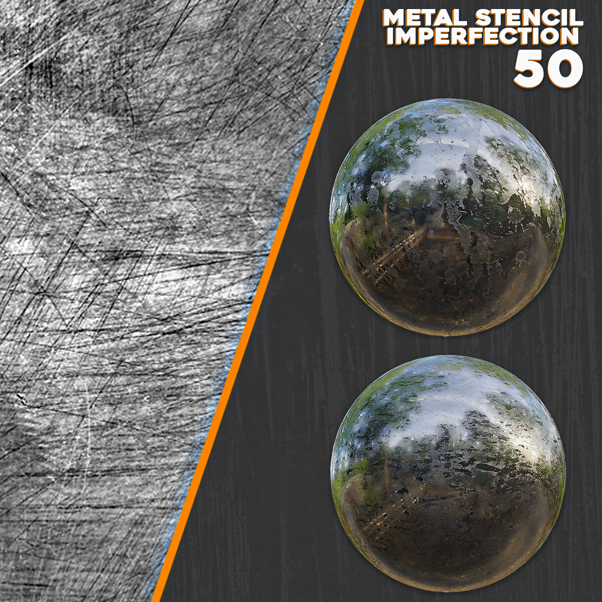 50 Metal Stencil Imperfection Seamless (Roughness Map) - Blender