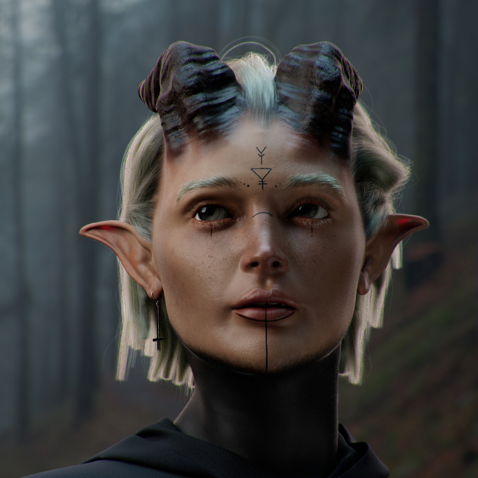ArtStation - Demon Woman Portrait