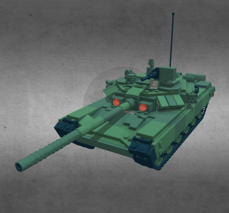 3D file Lego Style Brick T90 Tank 🧱・Template to download and 3D print・Cults