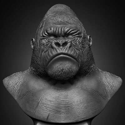 Yacine brinis yacine brinis silverback gorilla predator sculpted by yacine brinis 023