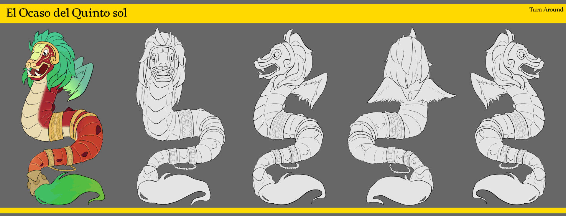 ArtStation - Model Sheet#2 - Character design of an Inca God