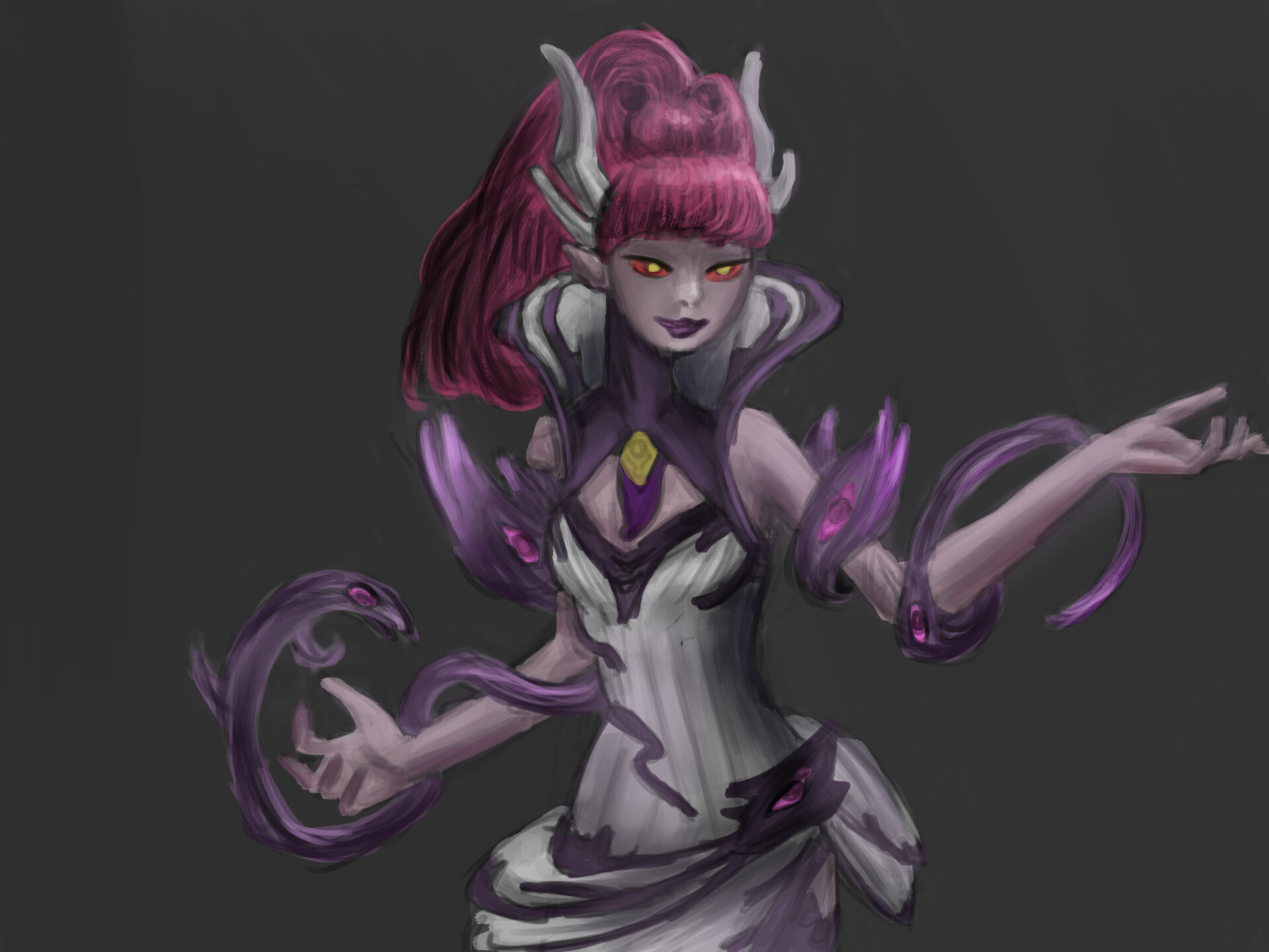 ArtStation - practice/ reference to the crime city nighmare zyra splashart