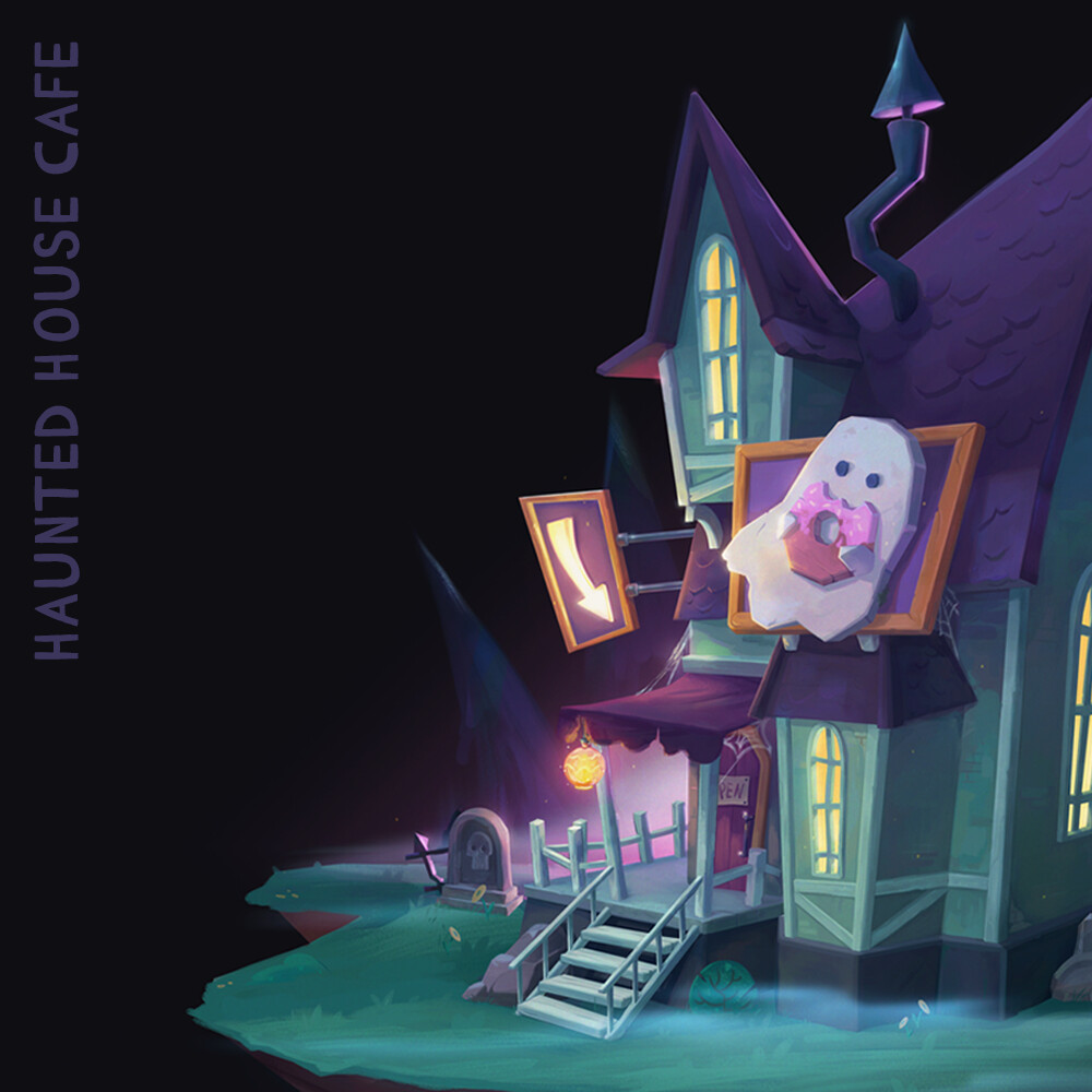 ArtStation - Haunted House cafe concepts