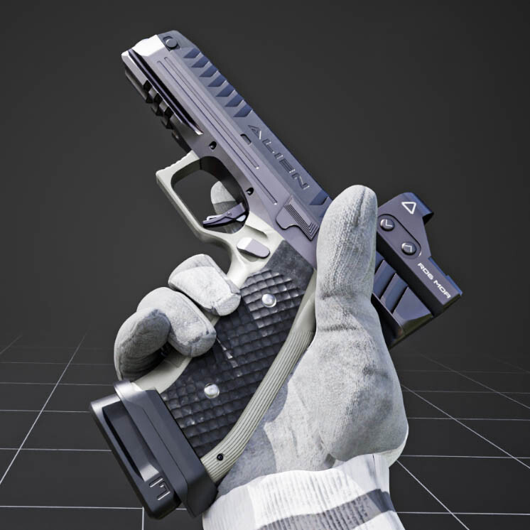 ArtStation - Laugo Alien Pistol with x16 (Glock) animations