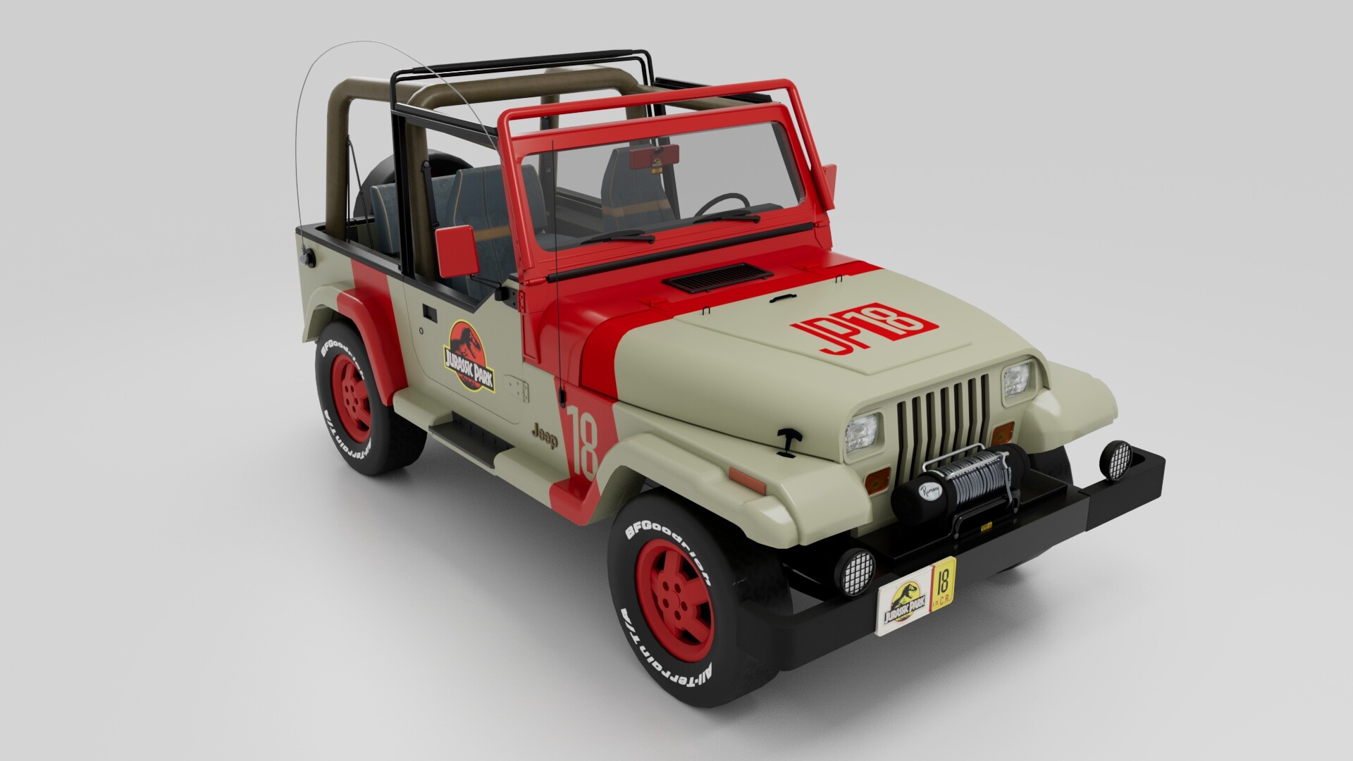 ArtStation Jurassic Park Jeep Wrangler (JP18)