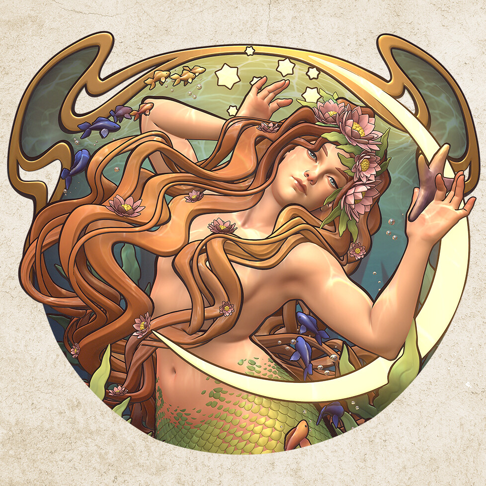 Mermaid Art Nouveau