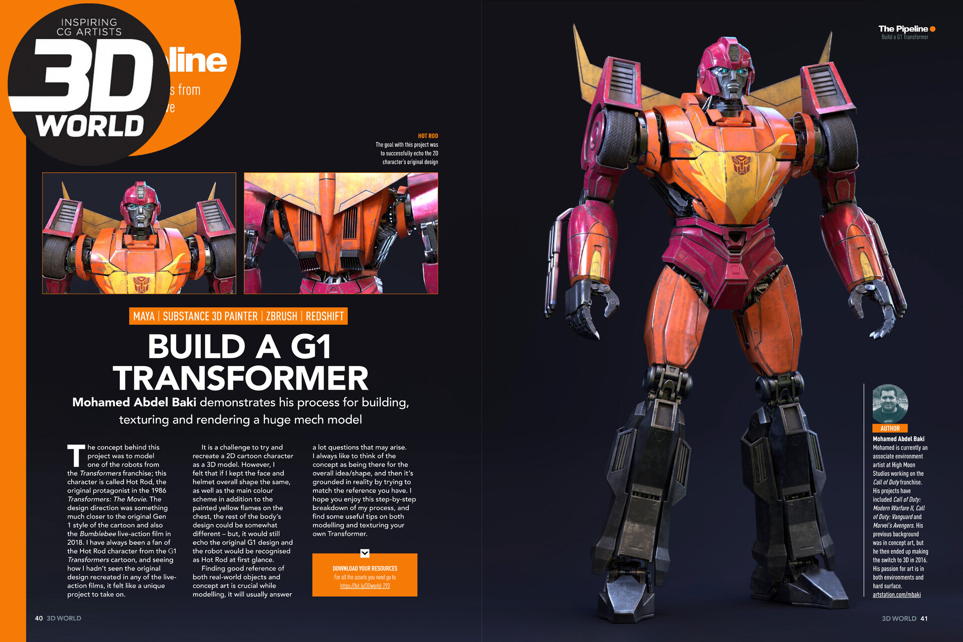 ArtStation - 3D World Magazine: Transformer Hot Rod breakdown