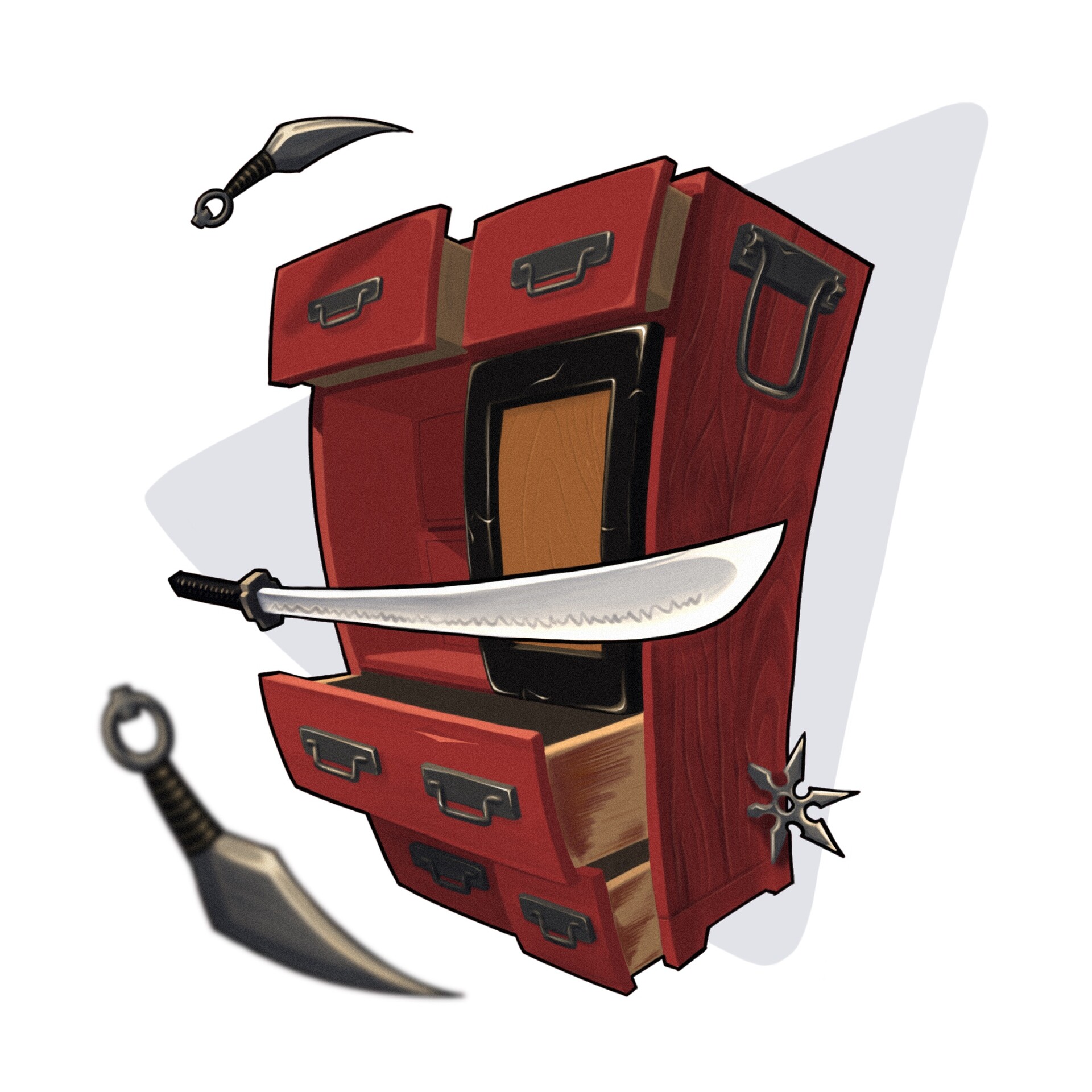 ArtStation Japanese katana tansu