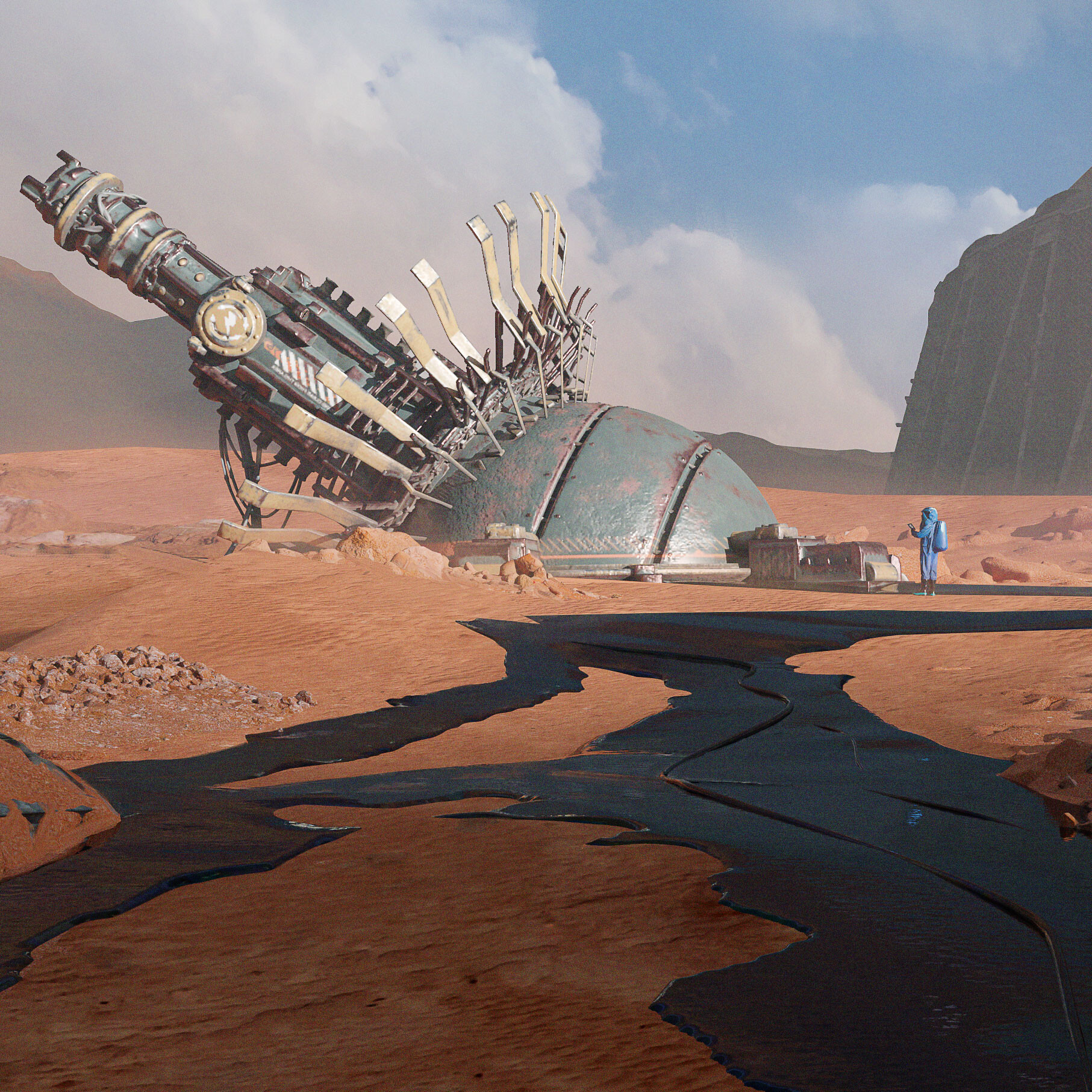 ArtStation - Energy station in the desert