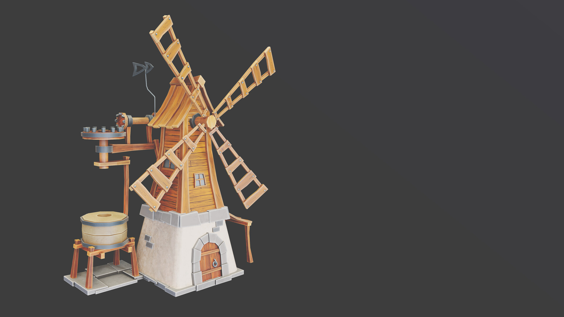 Kaur Põldmaa - Low Poly Stylized Windmill