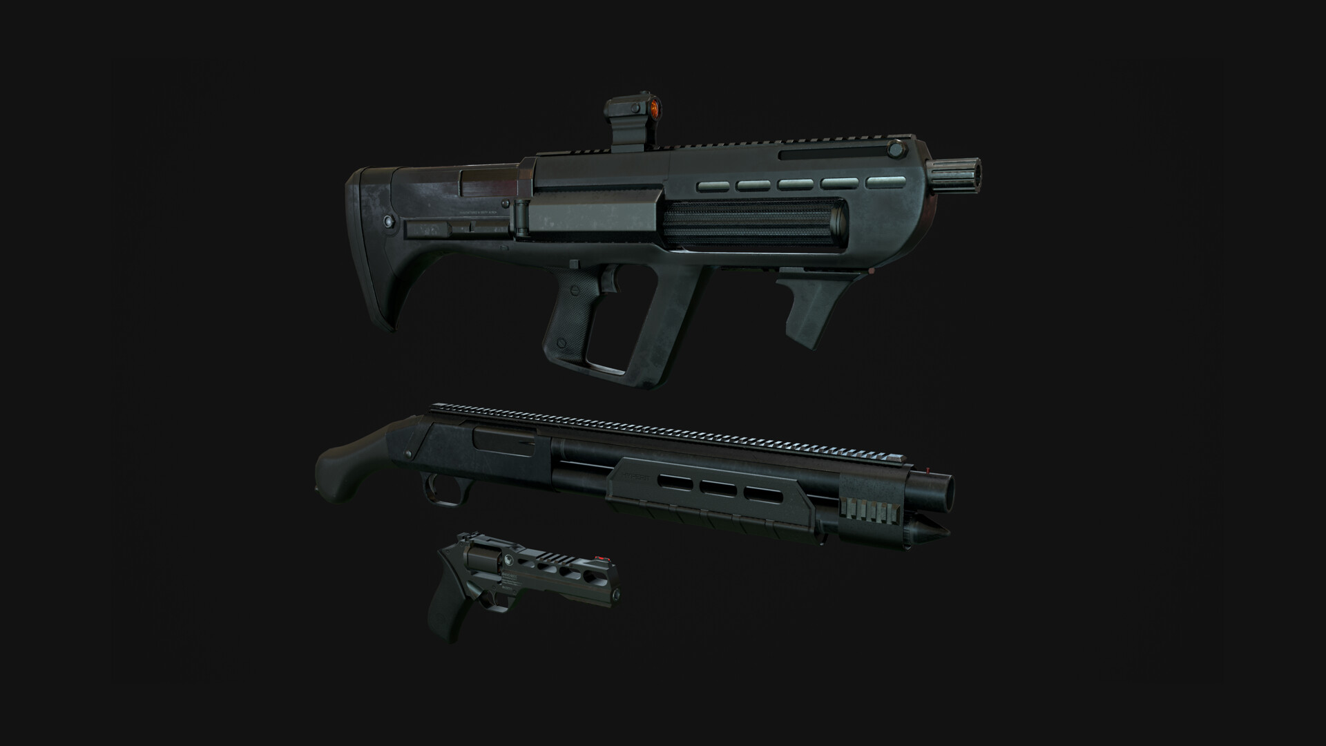 ArtStation - MP - 35, MOSSBERG 590, CHIAPPA Rhino 60DS | Weapon set