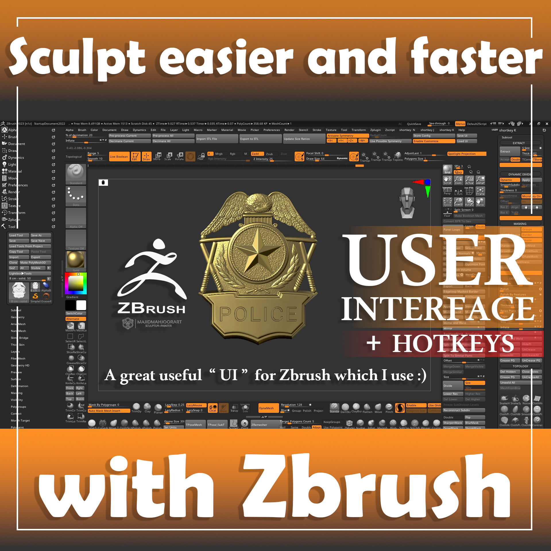 ArtStation - A great useful “ User Interface ” for Zbrush which I use ...