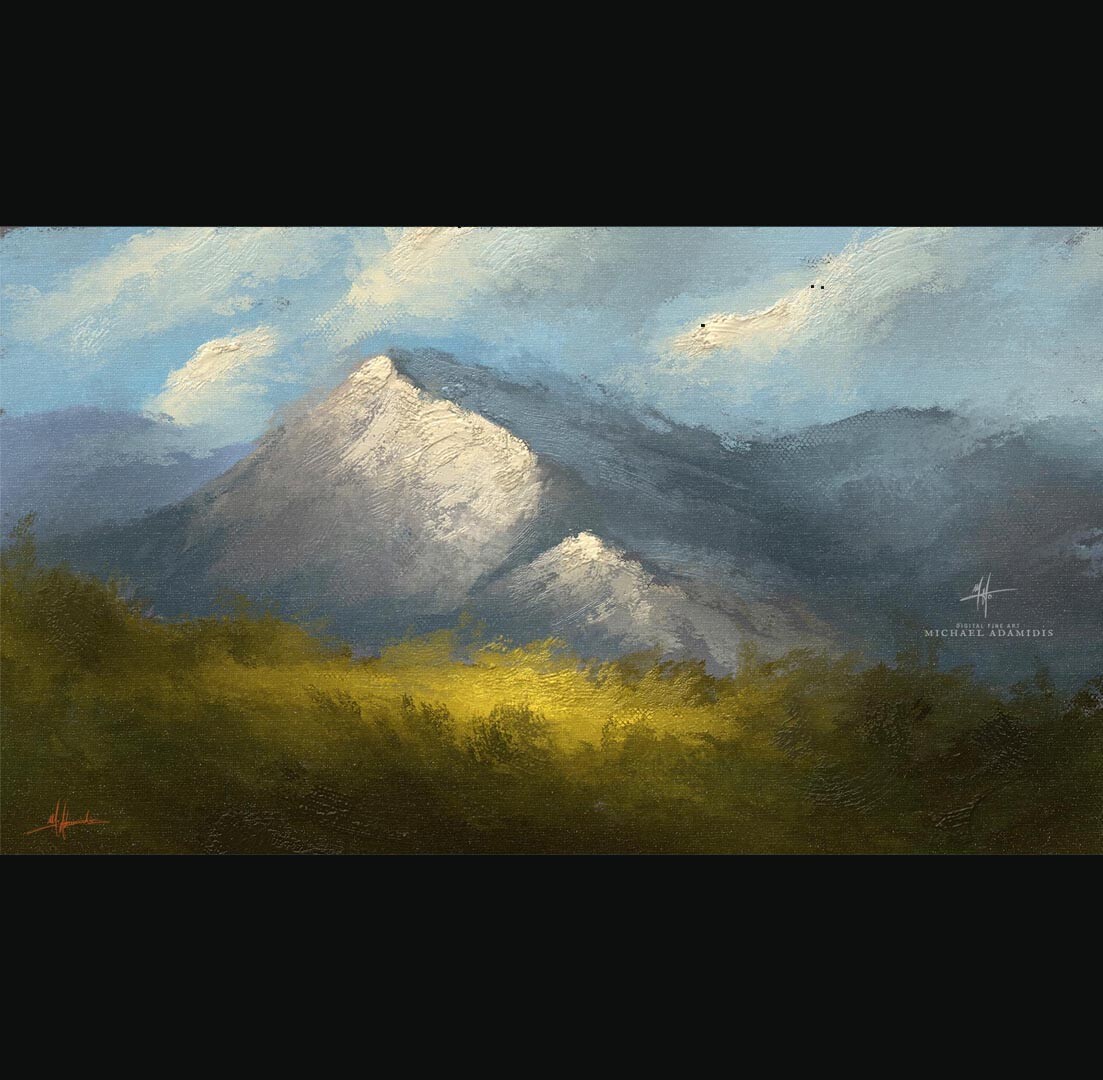 Digital Art Landscape Painting - Painterly Mountains