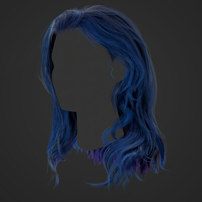 Blue Wavy Girl Hair - Roblox