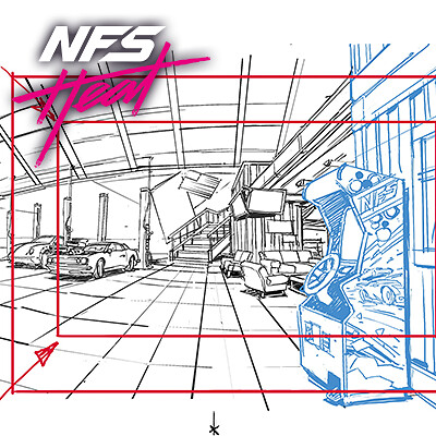 NFS HEAT - Garage Storyboard Backgrounds