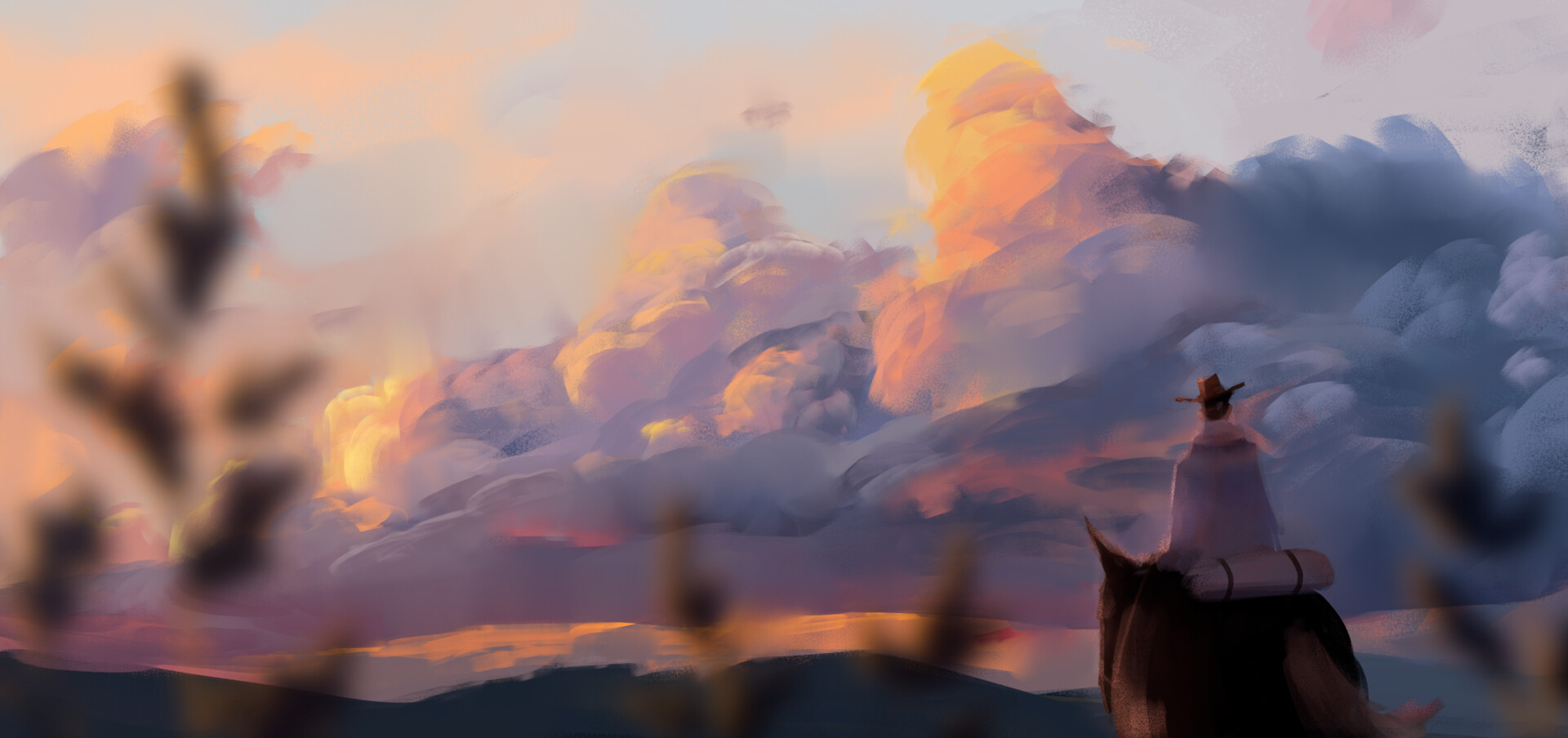 ArtStation - Cowboy sunset