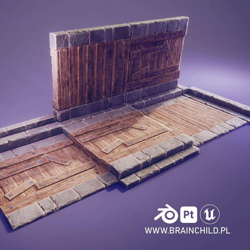 Blender, Substance & UE5 | 3D Lowpoly Game Foliage / Vegetation (Tutorial) & 3D Lowpoly Modular Wall