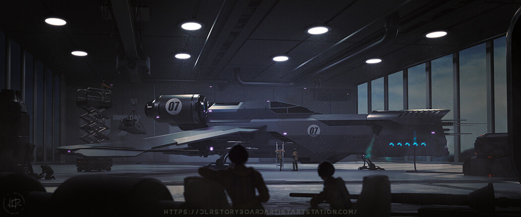 Personal Project - Kitbashing: Starship in Hangar