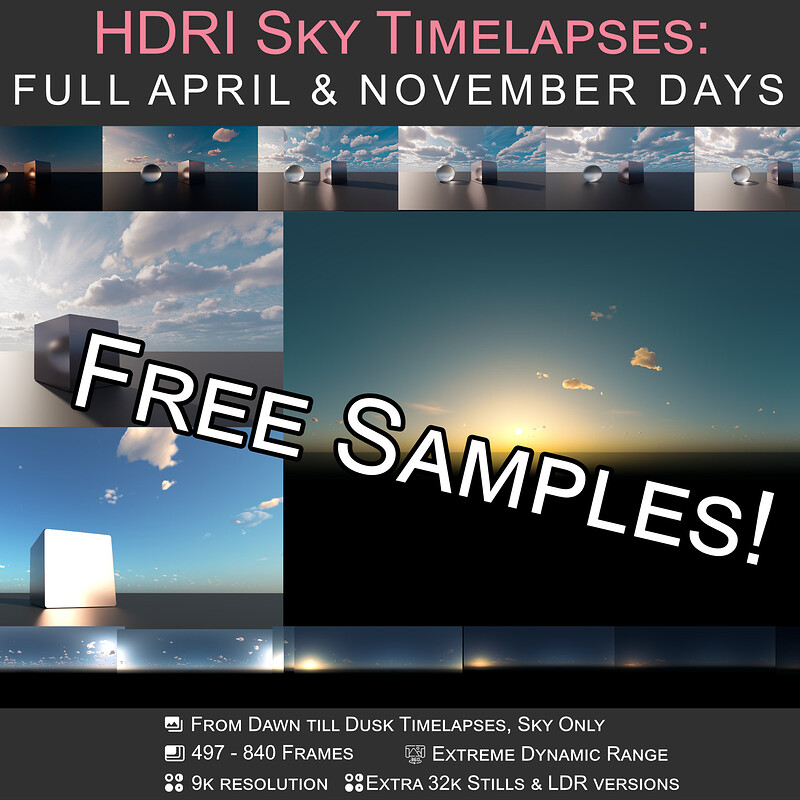 HDRI Sky Timelapses now with free samples!