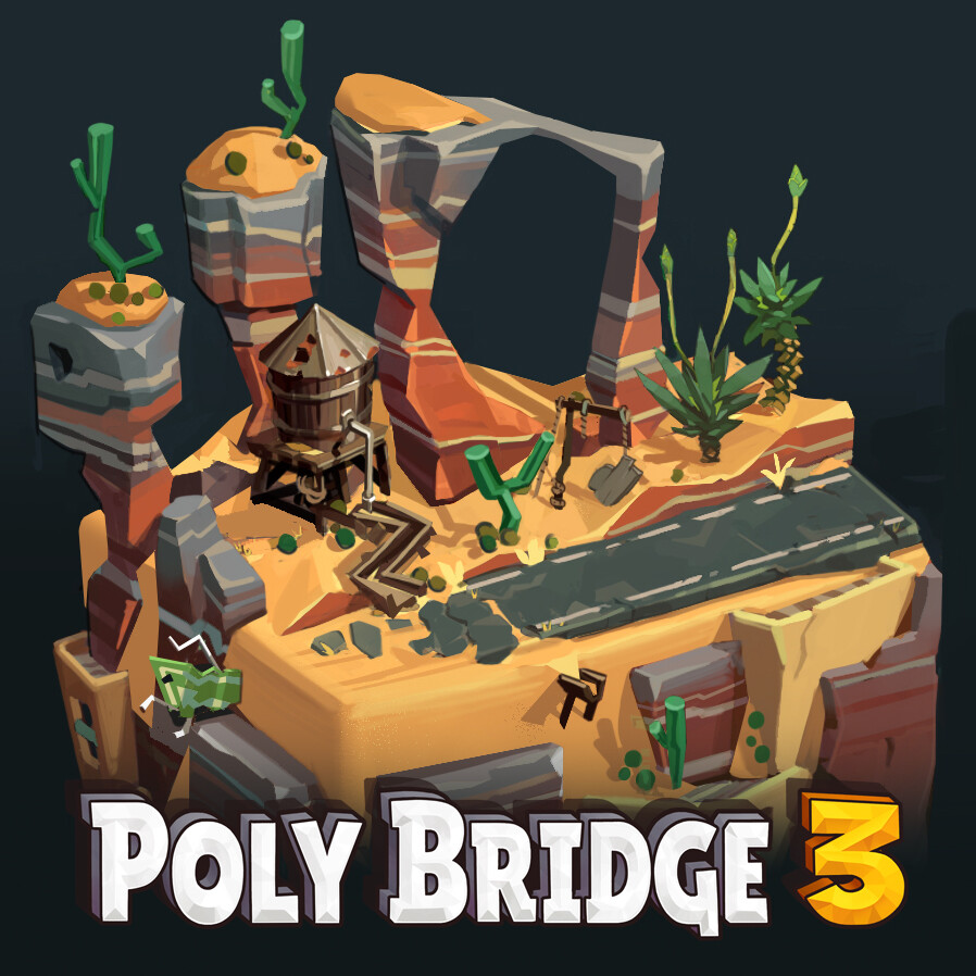 ArtStation Poly Bridge 3 Rustic Barrens