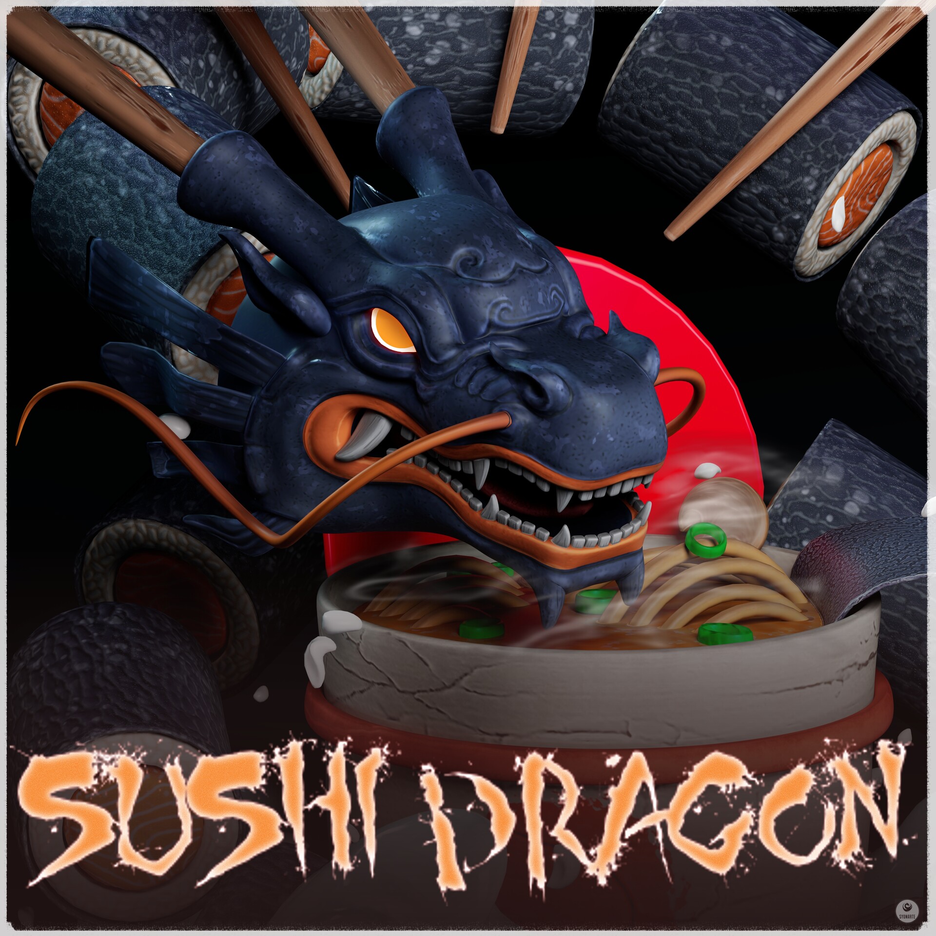 Art-Poster - Great Sushi Dragon - Ilustrata