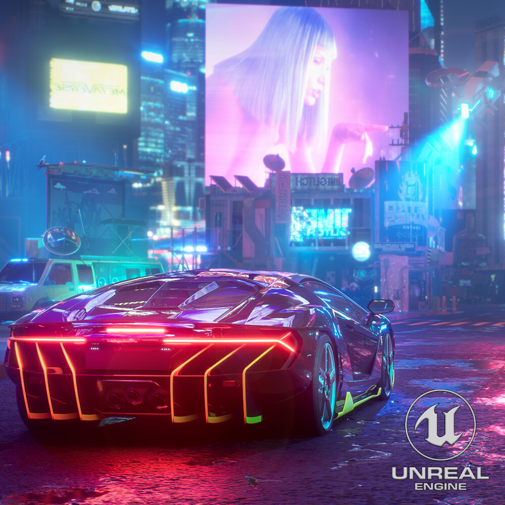 ArtStation - Lamborghini Centenario - Cyberpunk City - Unreal Engine 5.2