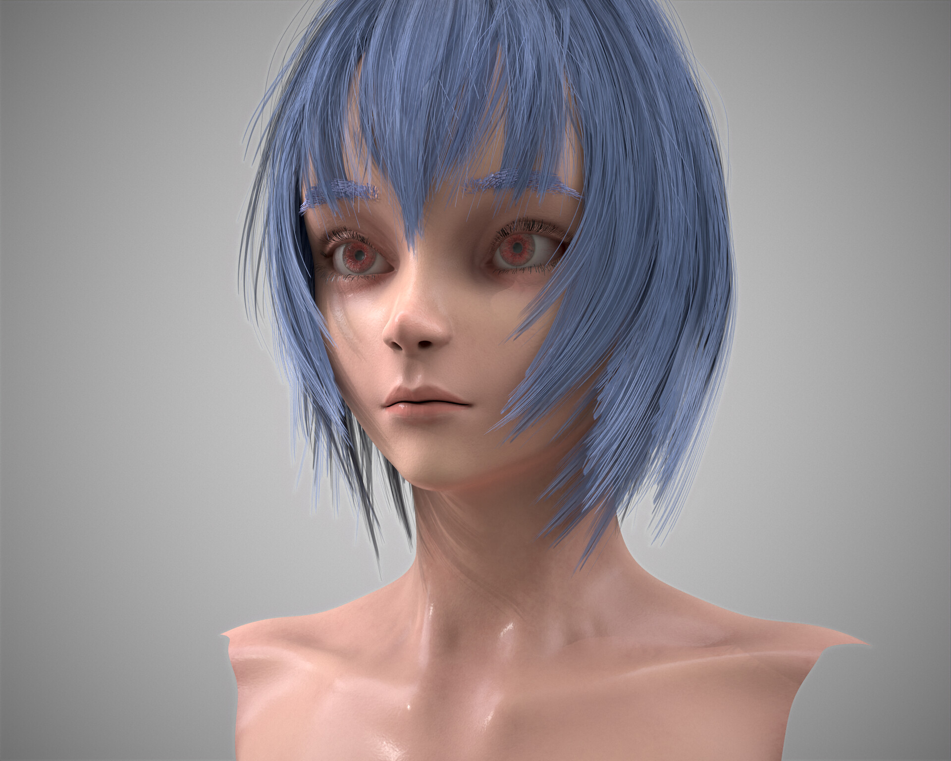 Artstation - Rei Ayanami Wip