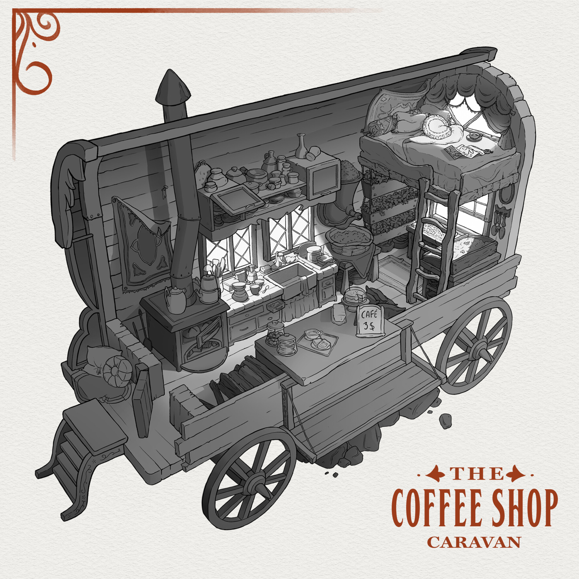 ArtStation The Coffee Shop Caravan