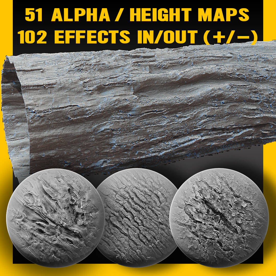 ArtStation Ultra HQ Tree Bark Seamless Sculpt Zbrush Brushes Alphas ArtStation Ultra HQ Tree Bark Seamless Sculpt Zbrush Brushes Alphas
