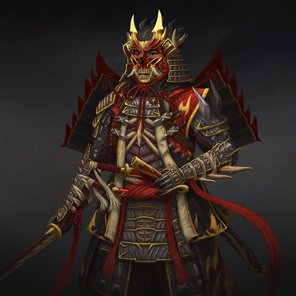 ArtStation - Samurai Class - Final Character - Yokai Armour