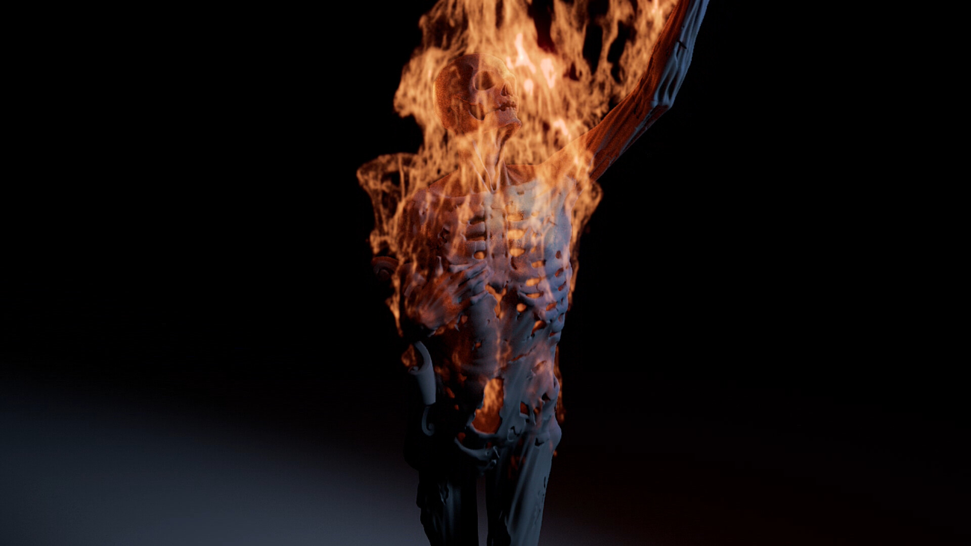 ArtStation Burning Statue