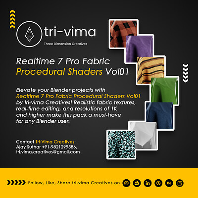 Tri vima creatives tri vima creatives 7 pro realtime fabric shaders vol01 banner 1080x1080