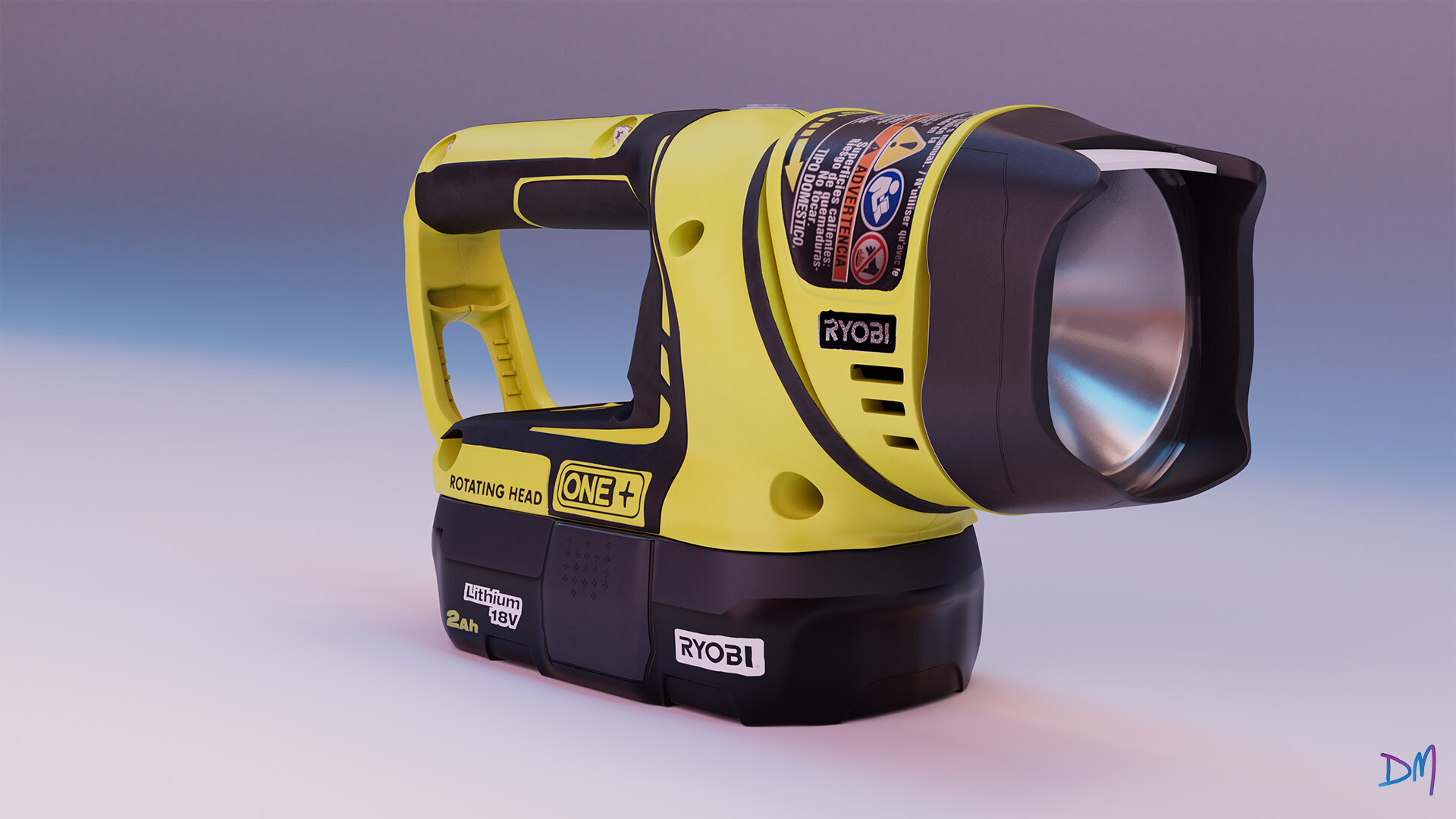 David Maclaren Art Portfolio Ryobi Flashlight Product Visualization