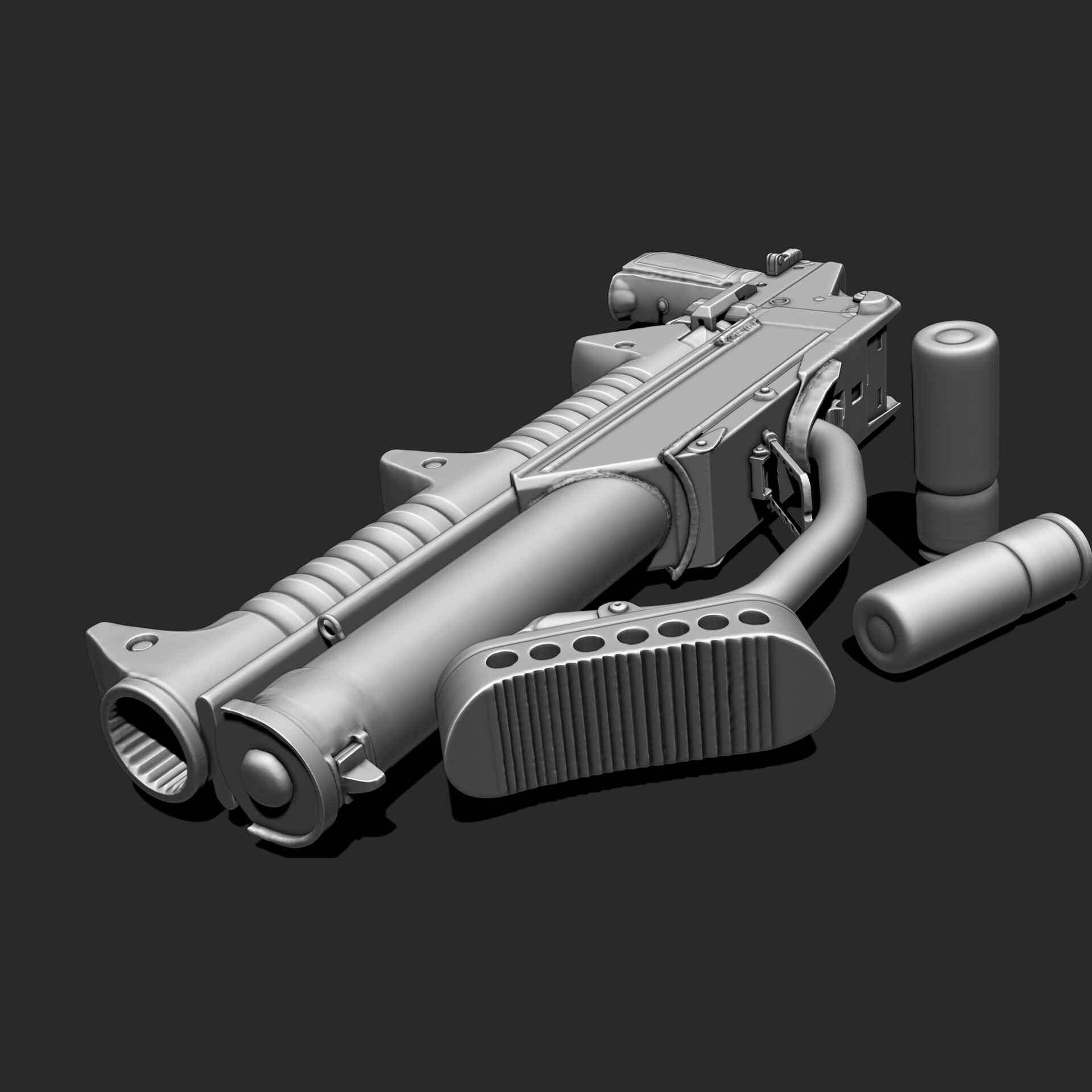 ArtStation - [WIP] GM-94 Grenade Launcher - Sculpt