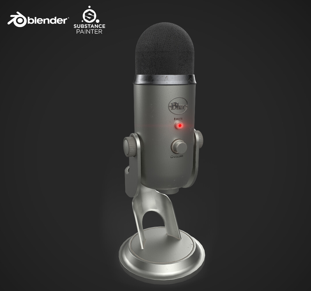 ArtStation - Blue Yeti USB Microphone / 3d model & render!