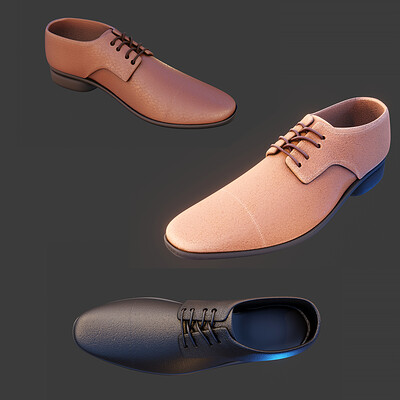 Men's Oxford Shoes - PBR - 4K Textures - Blender Cycles and Eevee