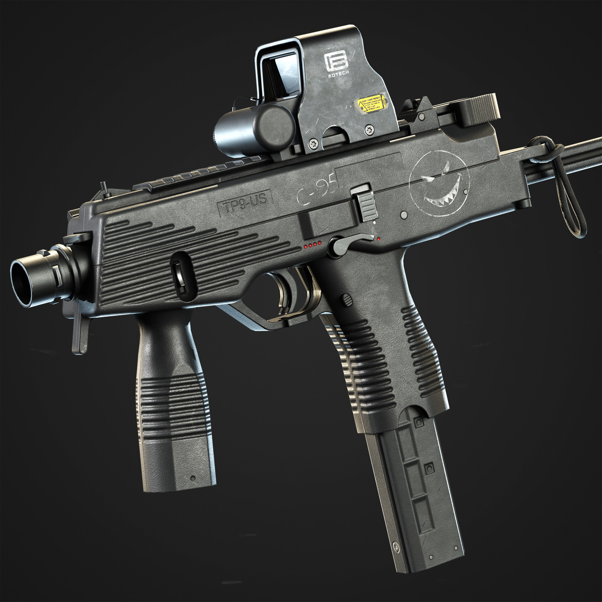 ArtStation - MP9 Submachine Gun With Holographic Scope