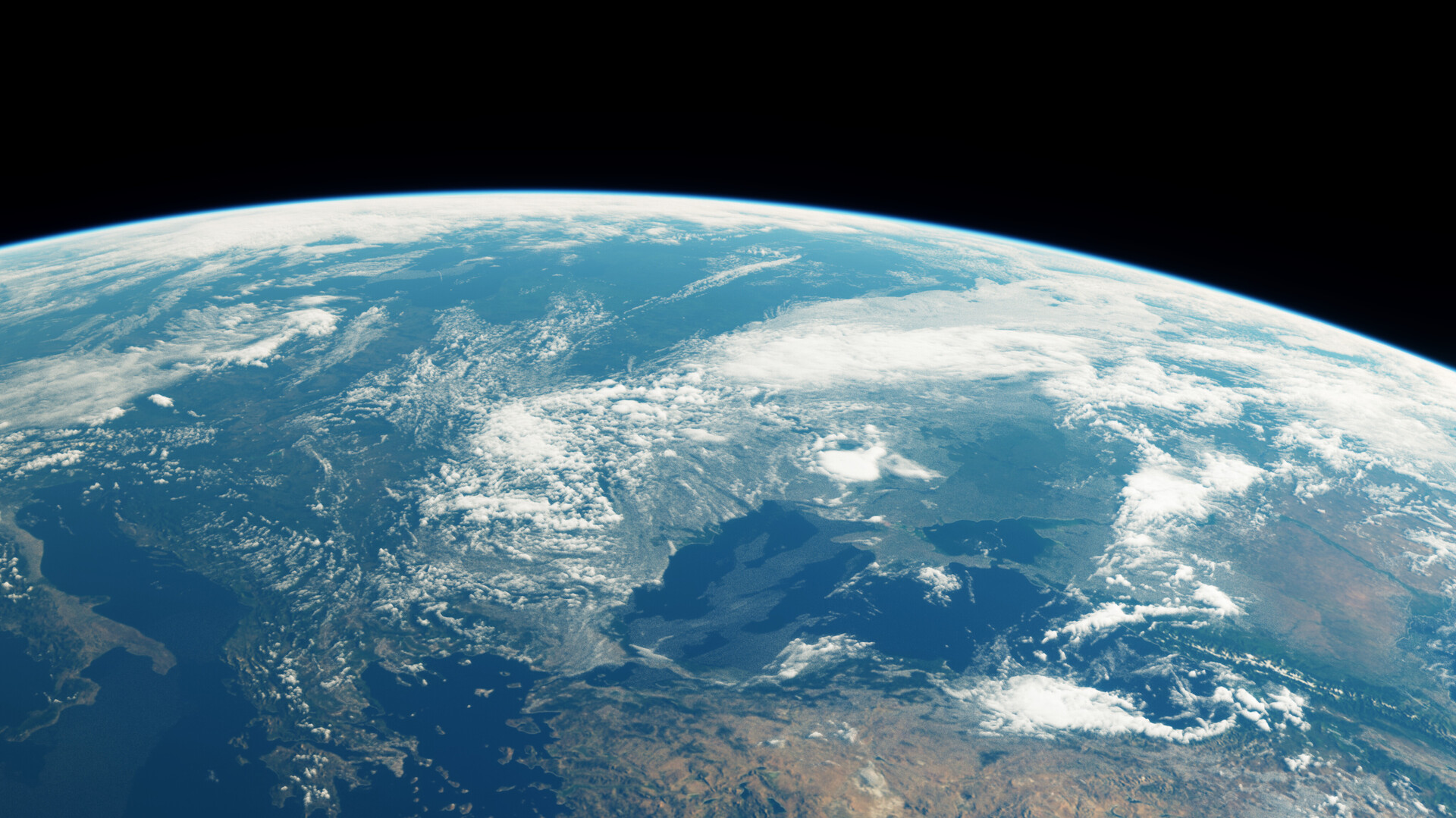 Artstation - Earth Seen From Space ( 3d )