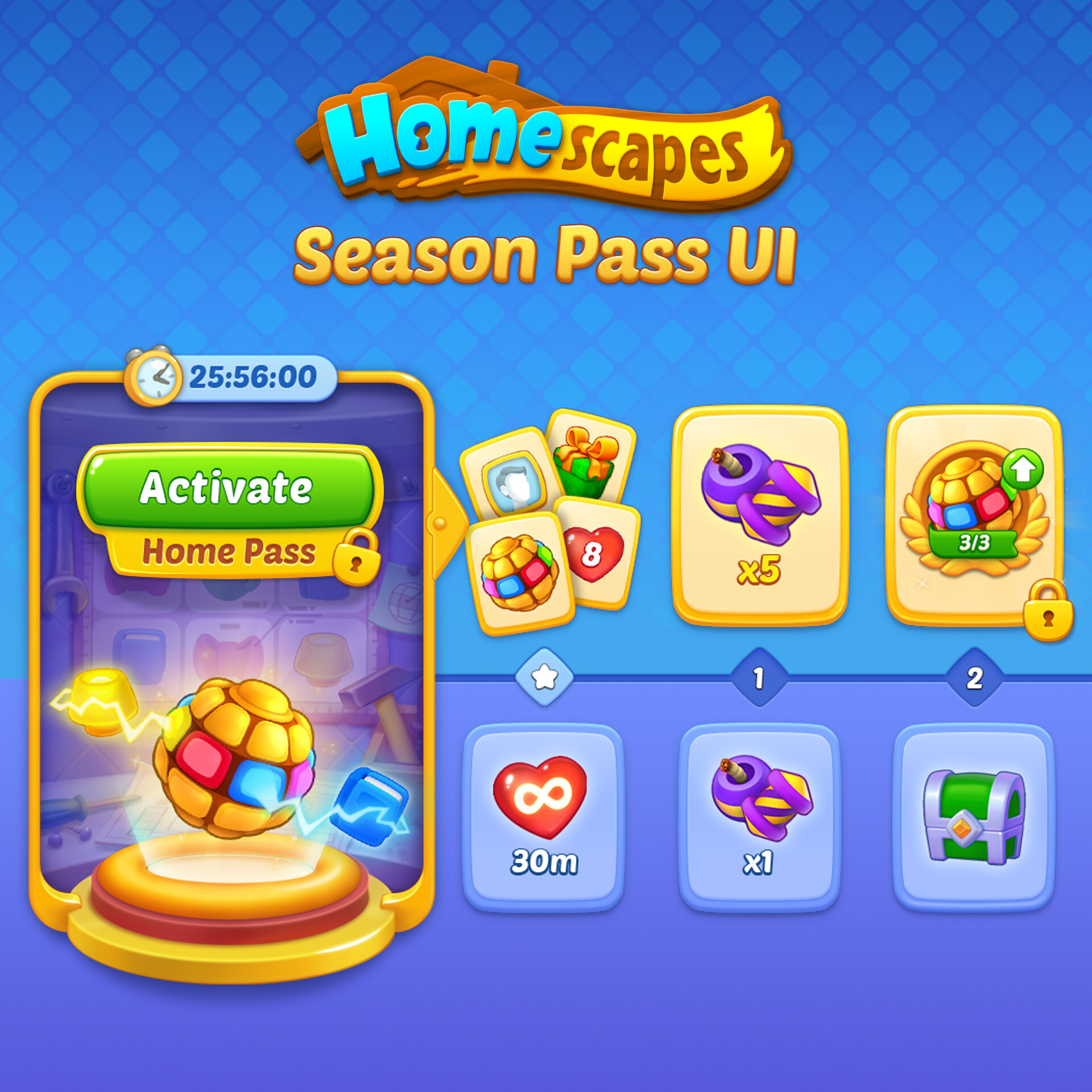 ArtStation - Homescapes - Season Pass UI Evolution