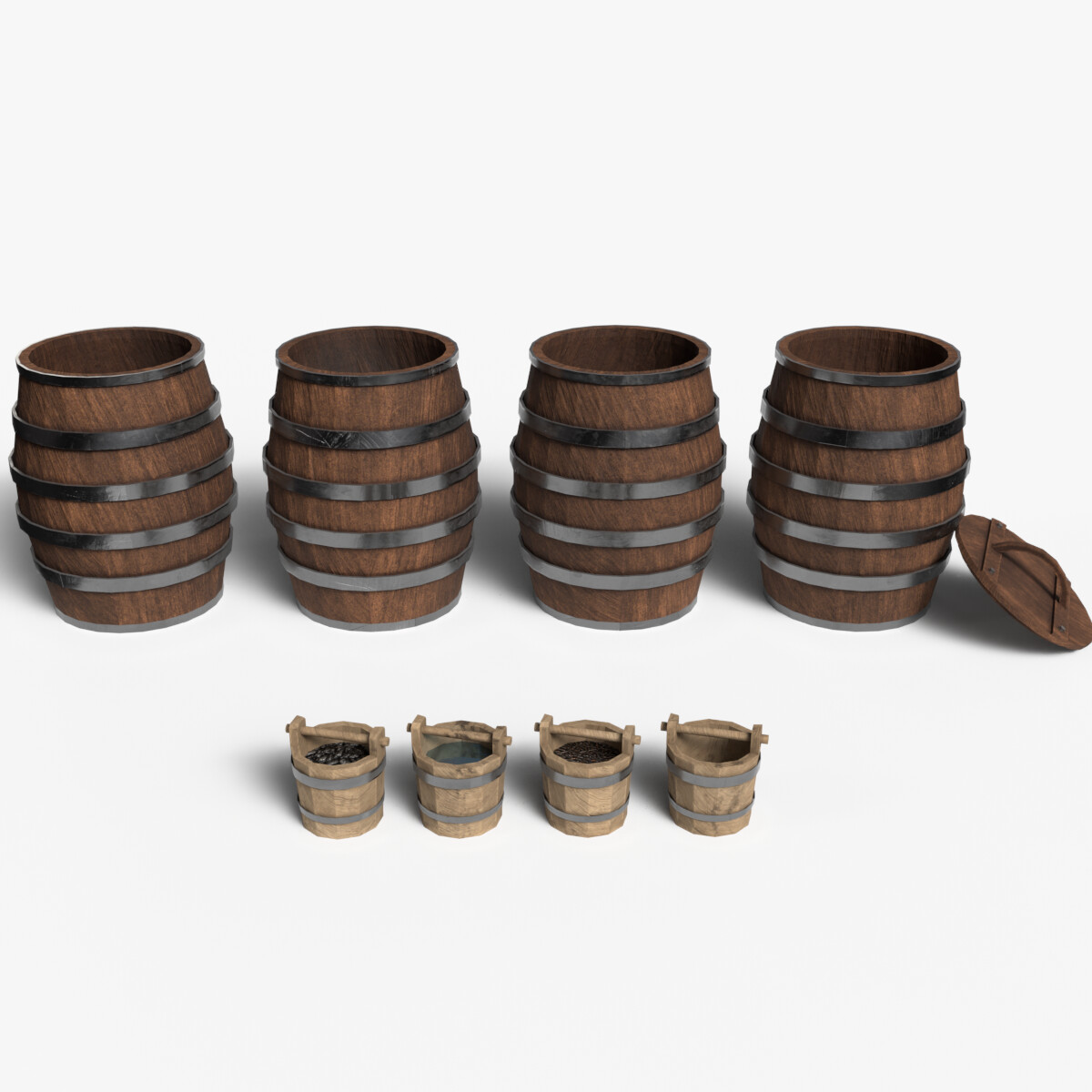 ArtStation Barrels And Buckets