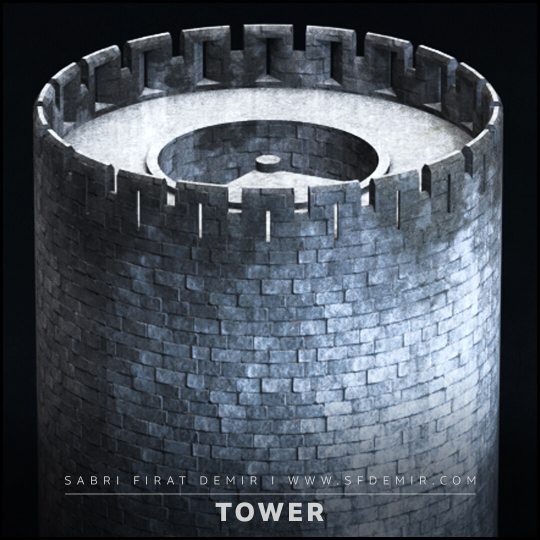 Medieval Tower 3D Asset/Model PBR Low Polygon