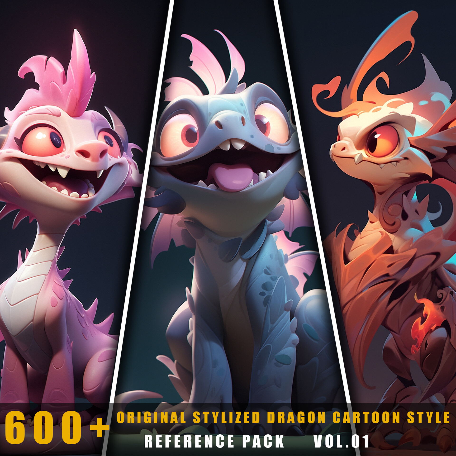 ArtStation - 600+ Original Stylized Dragon Cartoon Style - References ...