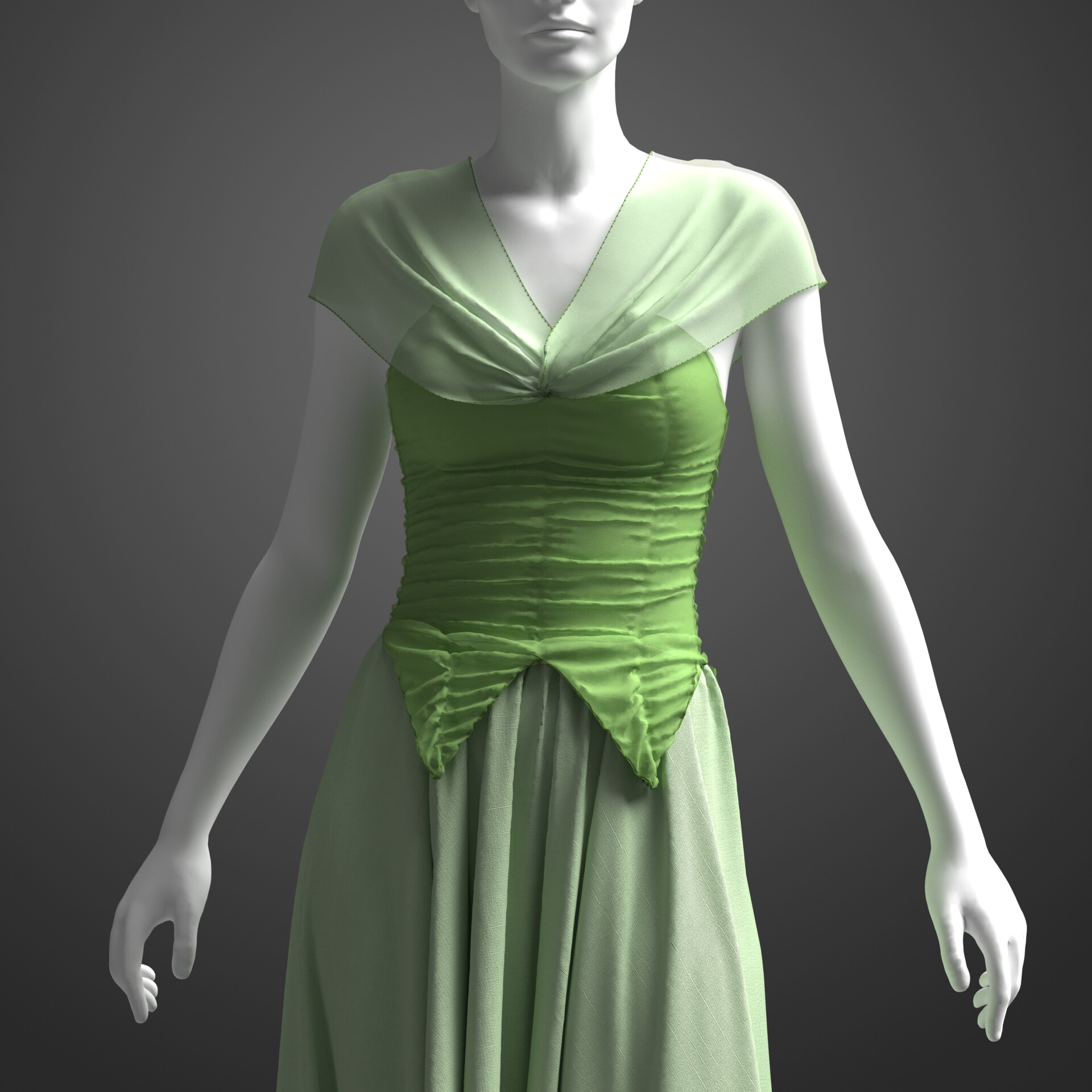 ArtStation - Aery green dress