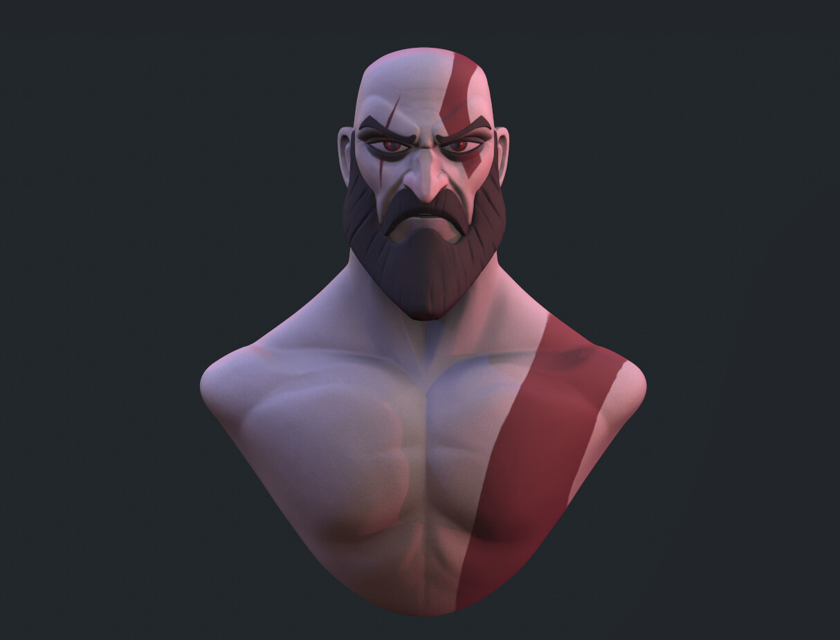 ArtStation - STYLIZED KRATOS HEAD